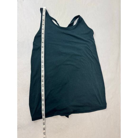 Athleta Tank Top Soft Racerback Open-Back Design Green Draped Size Small - Picture 6 of 8